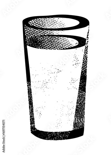 Vector Detailed of a filled glass with a textured rim.