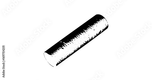 Vector Black cylindrical form with textured surface .