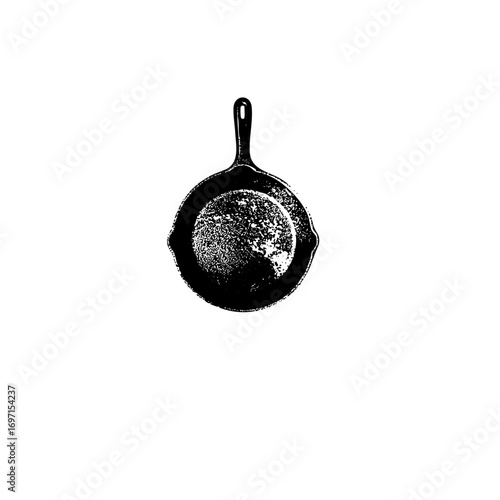 Vector Detailed of a cast iron skillet.