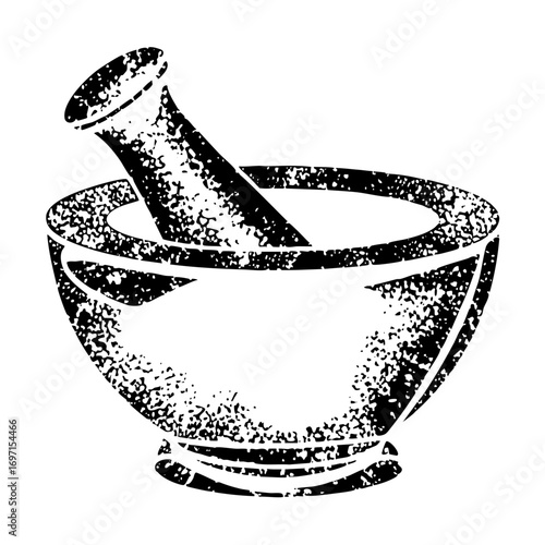 Vector Vintage mortar and pestle for apothecary concepts.