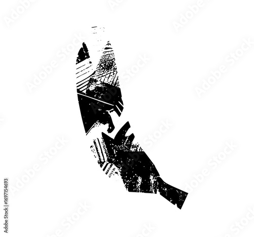 Vector Abstract claw with geometric shapes.