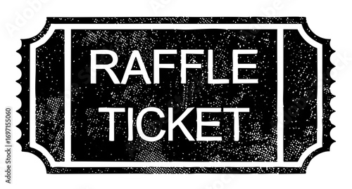 Vector Vintage raffle ticket with prominent text.