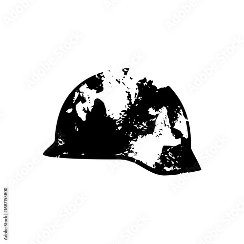 Vector Military Helmet Containing a World Map