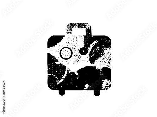 Vector Abstract suitcase with textured elements.