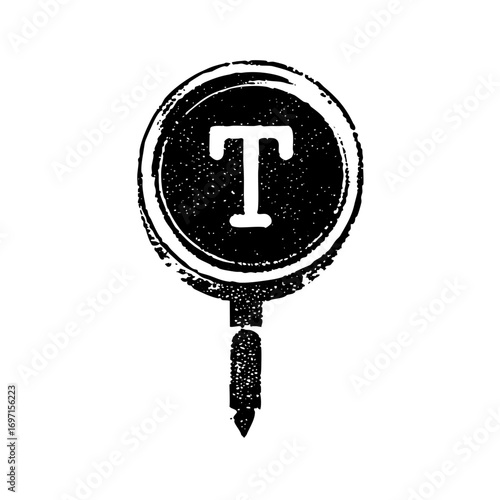 Vector Magnifying Glass with Letter T