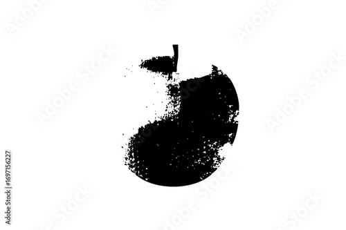 Vector Black bitten with stem