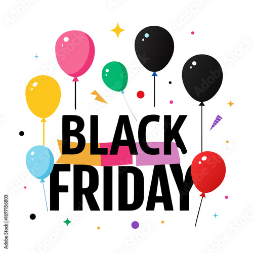 balloon black friday sale vector