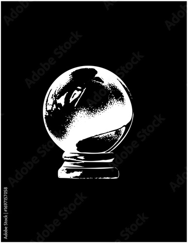 Vector Elegant crystal orb on a pedestal base.