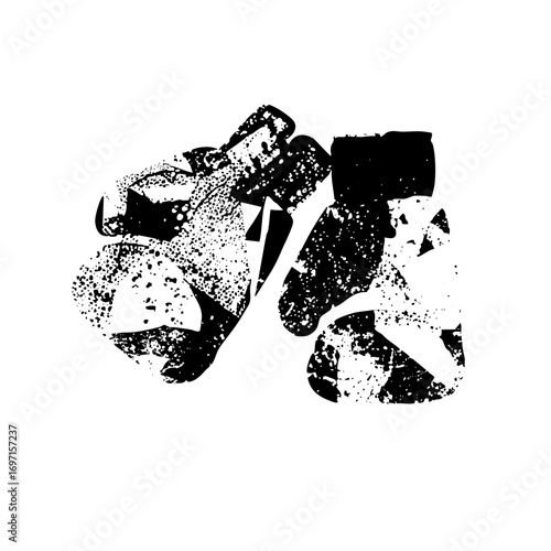 Vector Distressed of athletic footwear a pair of sneakers.
