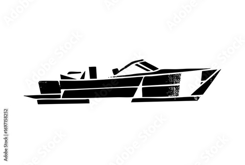 Vector Bold of a sleek motorboat.