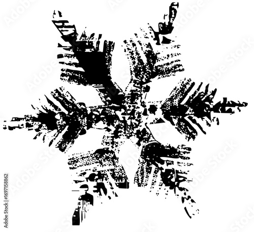 Vector Abstract floral explosion with dynamic spiky petals.