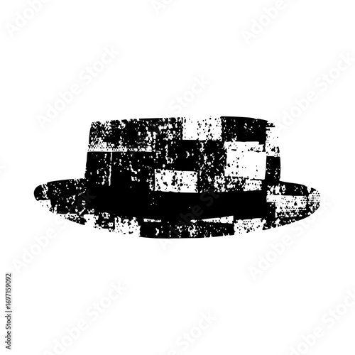 Vector Distressed of a classic fedora hat.