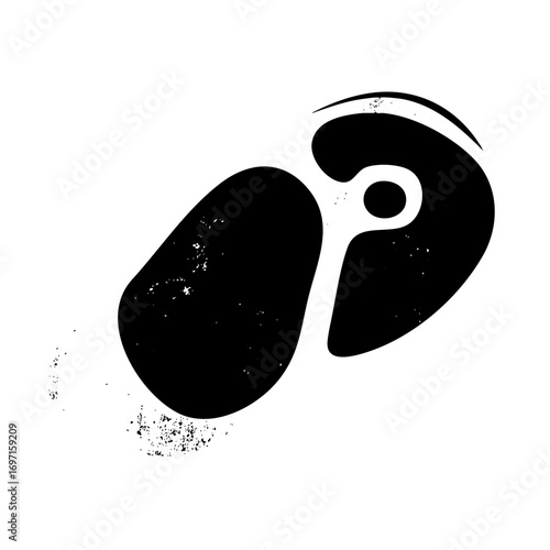 Vector Abstract black shapes with a circular void create a modern .