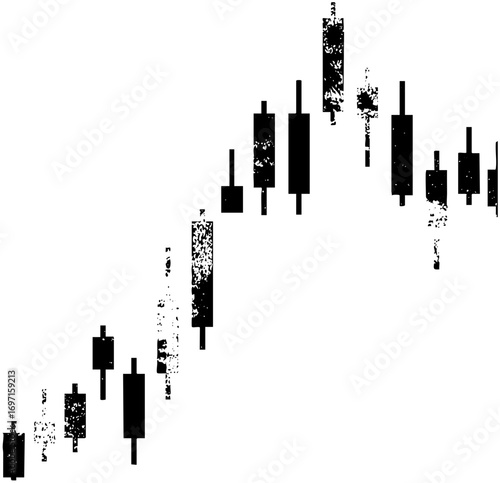 Vector Financial candlestick chart illustrates market trends and investment analysis.