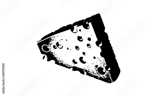 Vector Detailed of a cheese wedge with holes.