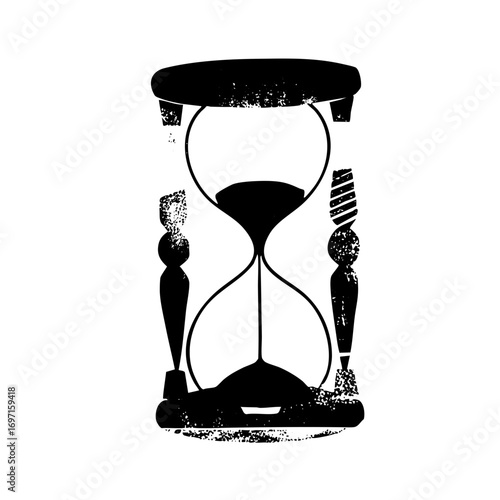 Vector Vintage hourglass depicts the passage of time.