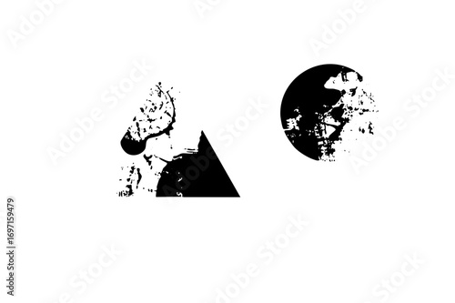 Vector Geometric wolf head and moon with a triangle.