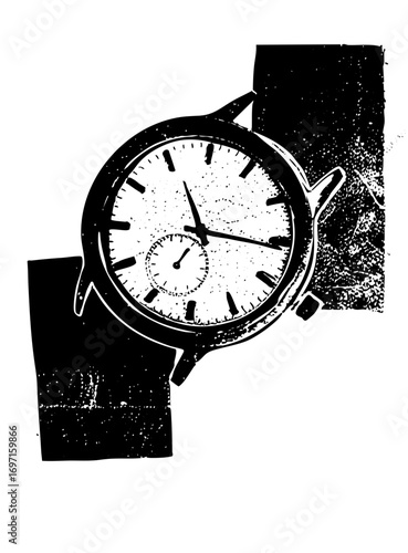 Vector Detailed wristwatch with textured band