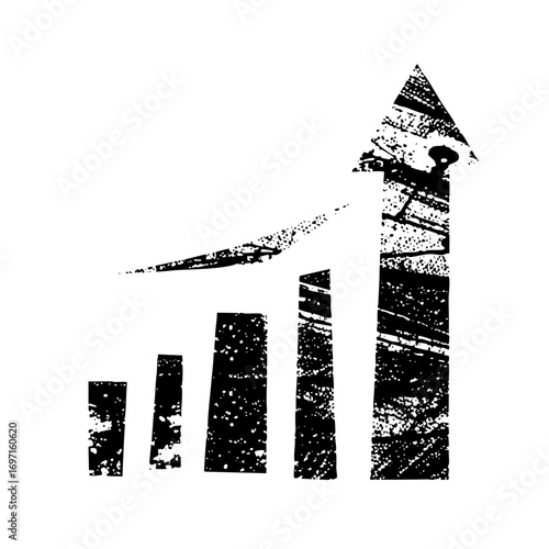Vector Growth chart with upward arrow .