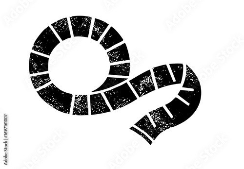 Vector Abstract black spiral track with segmented .