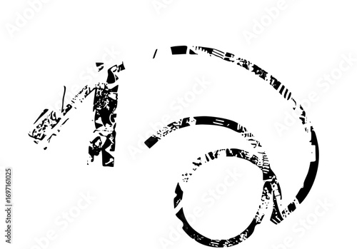Vector Abstract headphones with distressed texture.