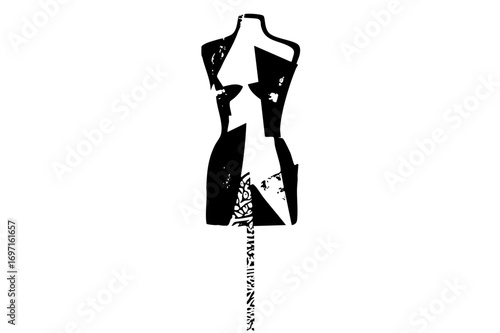 Vector Elegant dress form showcases a stylish silhouette.