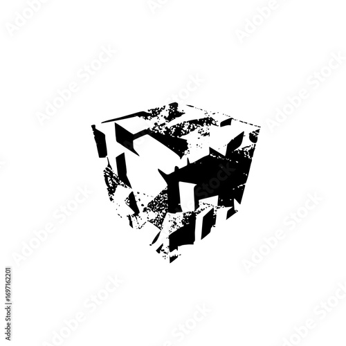 Vector Abstract geometric shape with fractured edges.