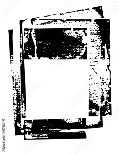 Vector Distressed rectangular frames create a layered grunge effect.