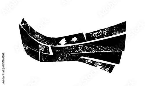 Vector Abstract geometric shape with fragmented elements.