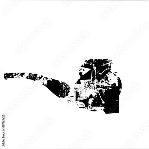Vector Abstract of a hand pointing at a fragmented face.