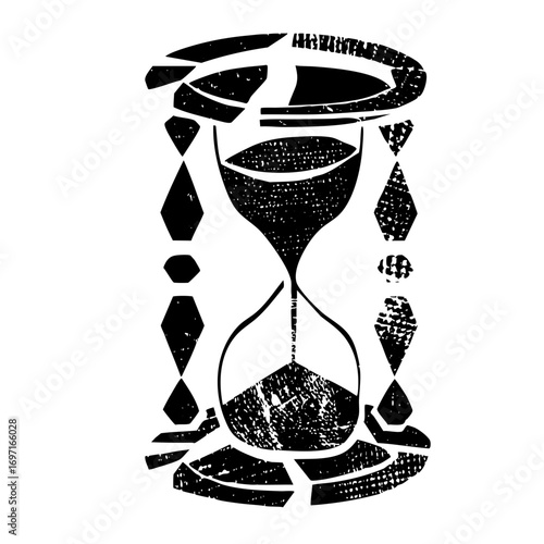 Vector Abstract hourglass with scattered elements