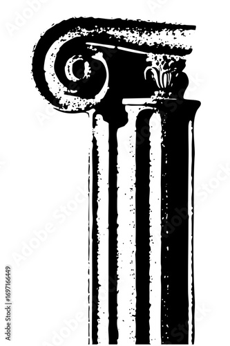 Vector Classical column with ornate capital details.