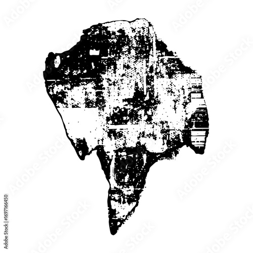 Vector Abstract stone fragment with rough edges.