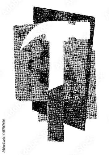 Vector Abstract typographic featuring a stylized number four.
