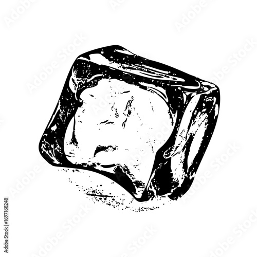 Vector Detailed of a single ice cube.