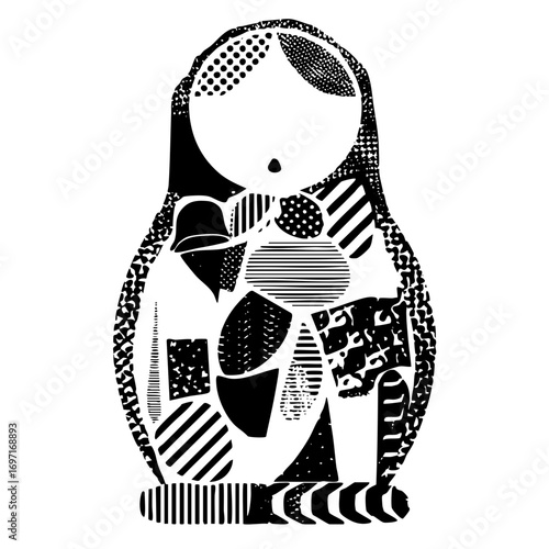 Vector Abstract mother and child with geometric .
