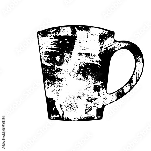 Vector Distressed of a ceramic mug .
