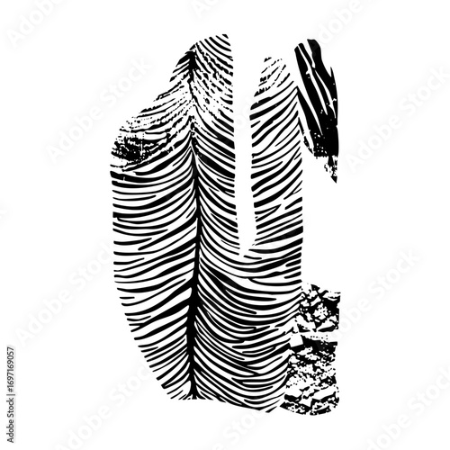 Vector Abstract fingerprint forms a stylized letter U.