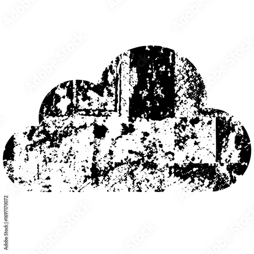 Vector Distressed cloud with a textured grunge effect.