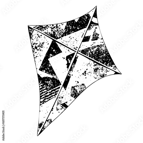 Vector Abstract kite with geometric shapes.