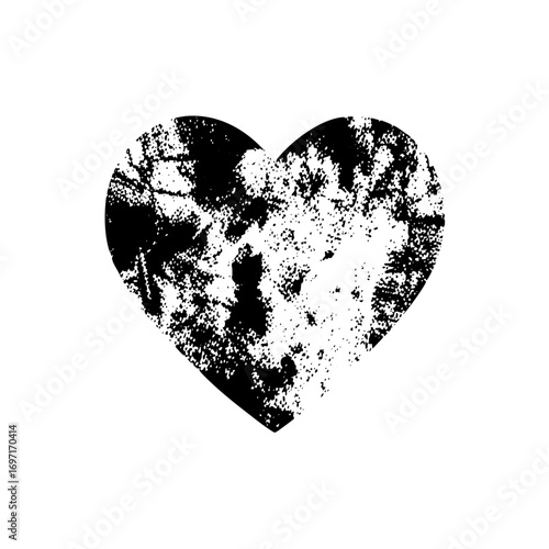 Vector Distressed heart with textured fill.