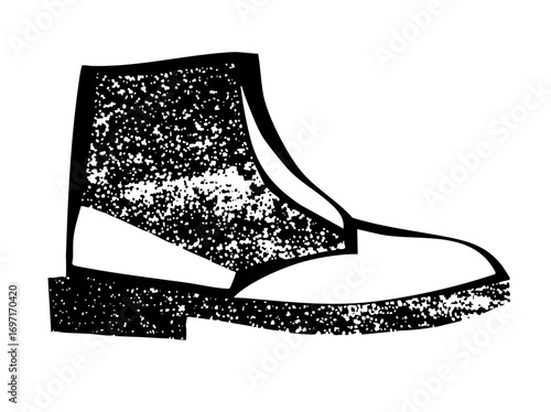 Vector Black and white of a classic ankle boot.