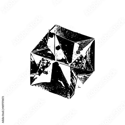 Vector Geometric crystal structure with sharp facets.