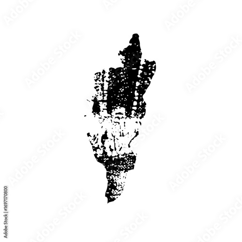 Vector Abstract black fingerprint with textured details.