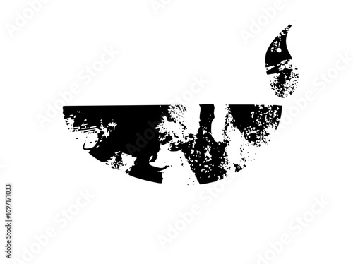 Vector Abstract depiction of a face with a flame element.