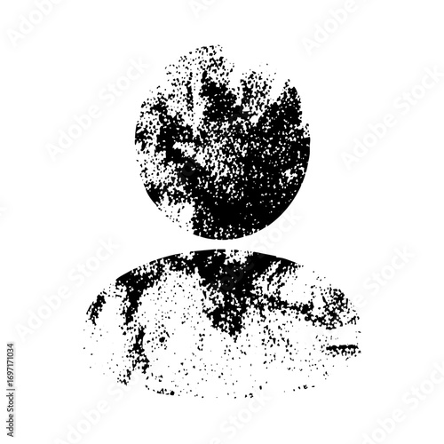 Vector Abstract monochrome person with distressed texture.