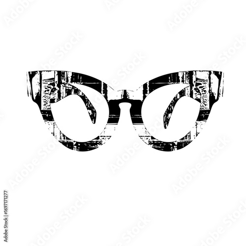 Vector Stylish eyewear combines glasses and typographic .