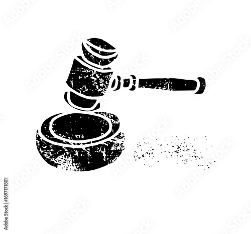 Vector Black gavel with striking action