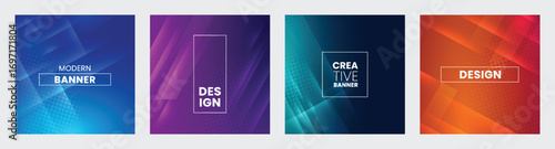 Wallpaper Mural Modern abstract banner set. Colorful geometric background template design for internet and social network post, cover design of business flyer, catalog, poster and magazine in vector illustration. Torontodigital.ca