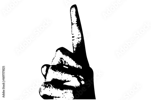 Vector Pointing Hand with Textured Style
